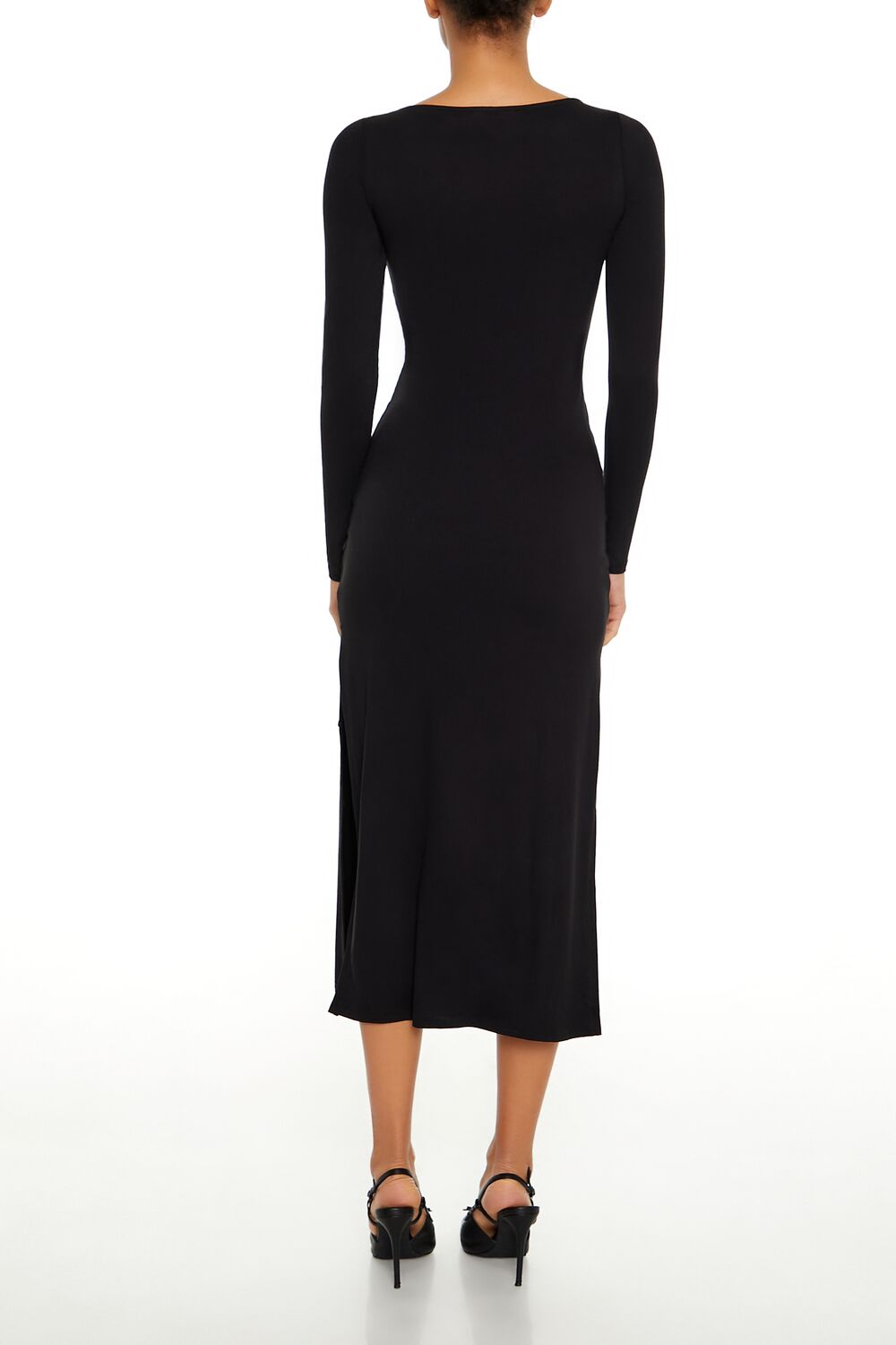 Asymmetrical Slit Midi Dress-Feelings Star