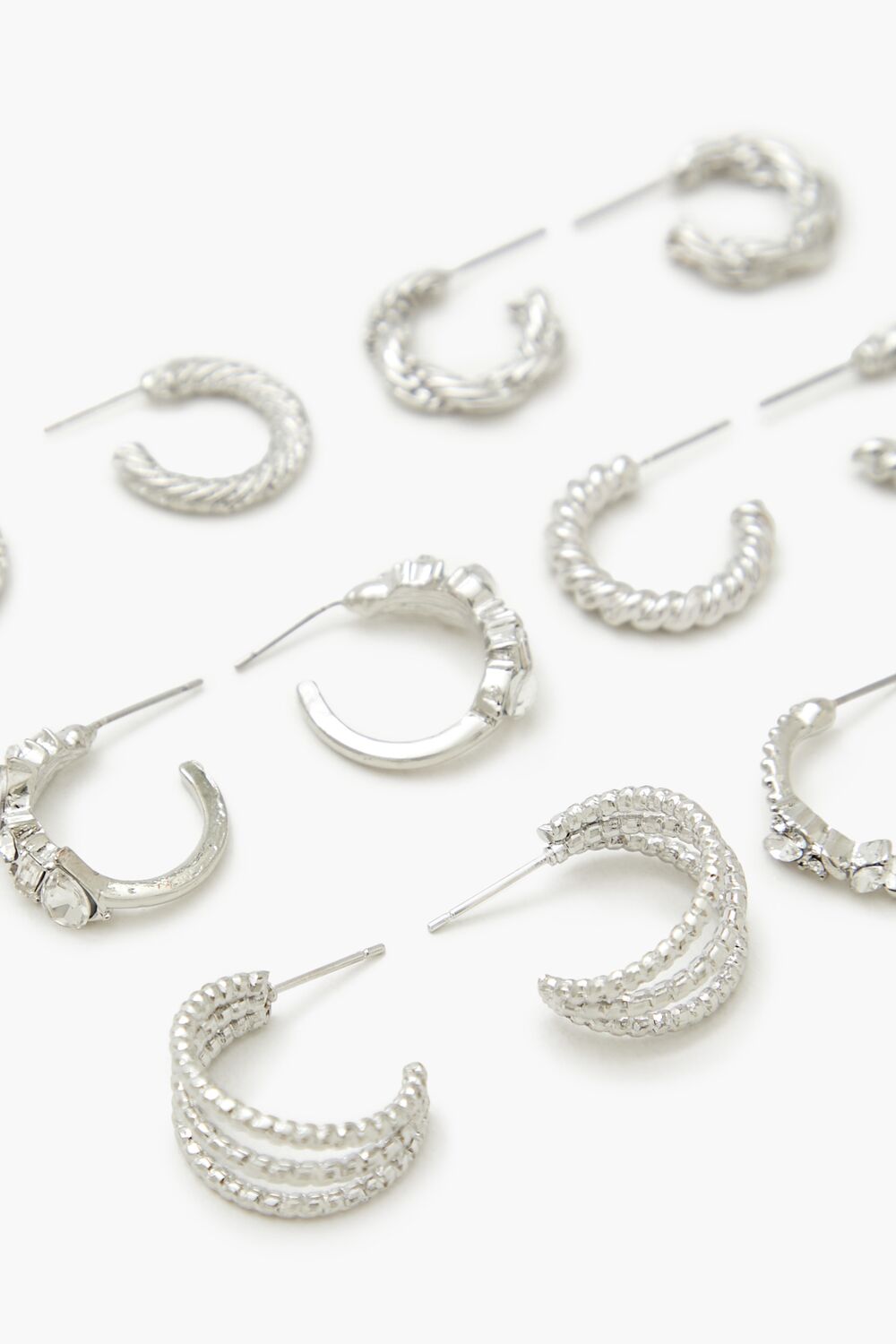 Twisted Rhinestone Hoop Earring Set-Feelings Star