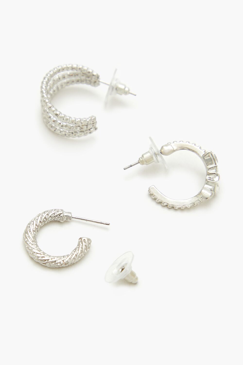 Twisted Rhinestone Hoop Earring Set-Feelings Star