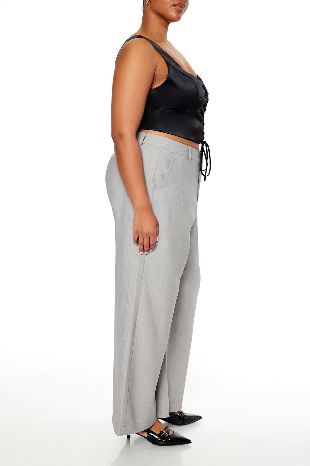 Plus Size Wide-Leg Pants-Feelings Star