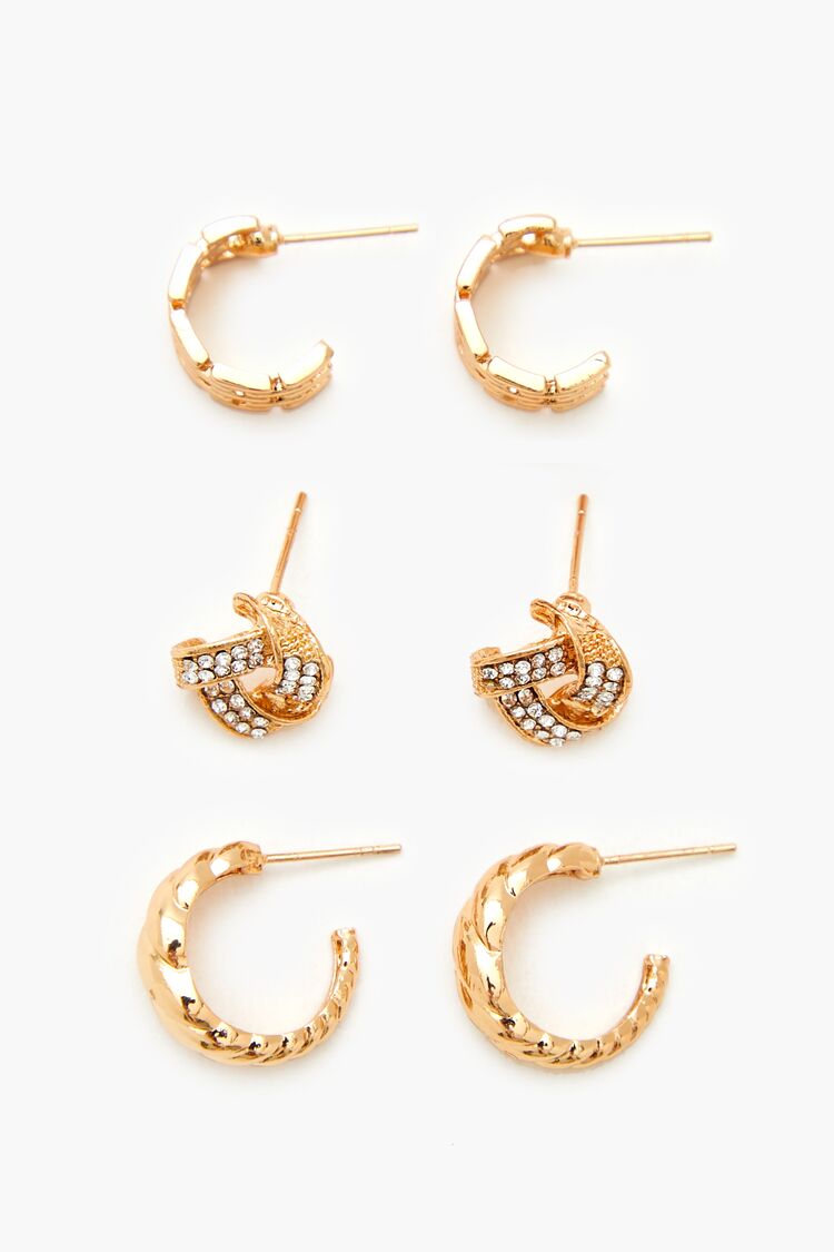 Twisted Stud & Hoop Earring Set-Feelings Star