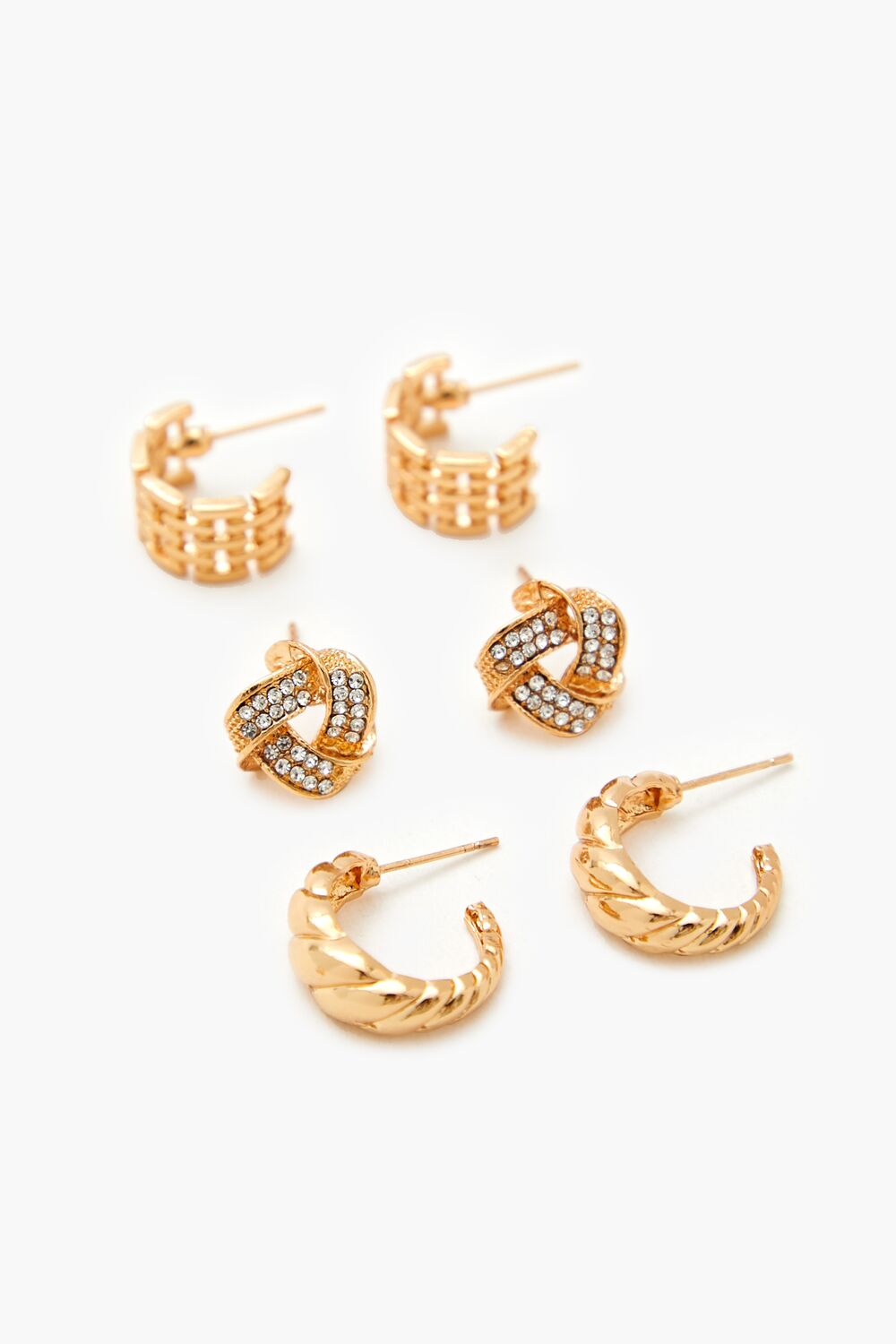 Twisted Stud & Hoop Earring Set-Feelings Star