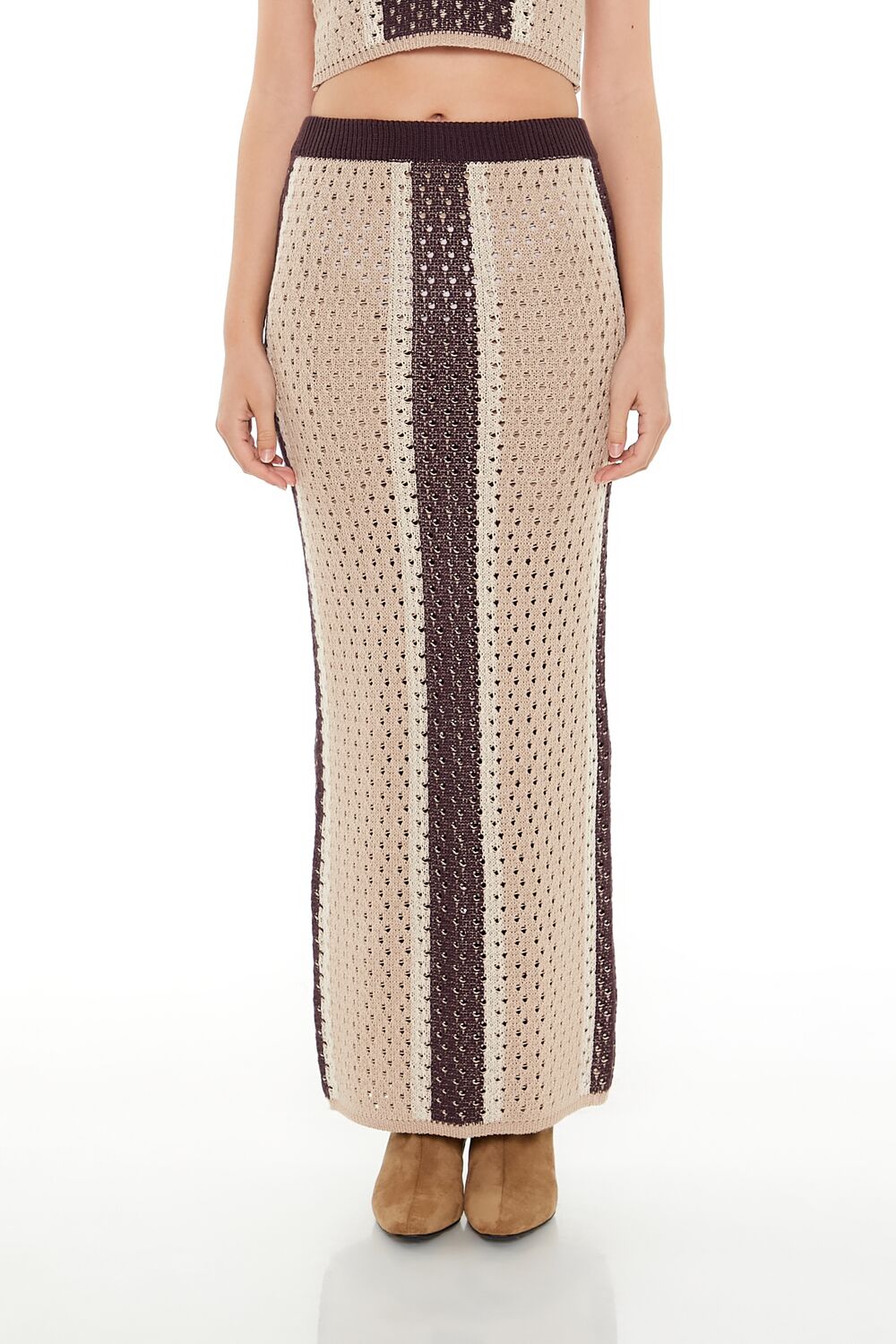 Striped Crochet Tank Top & Skirt Set-Feelings Star