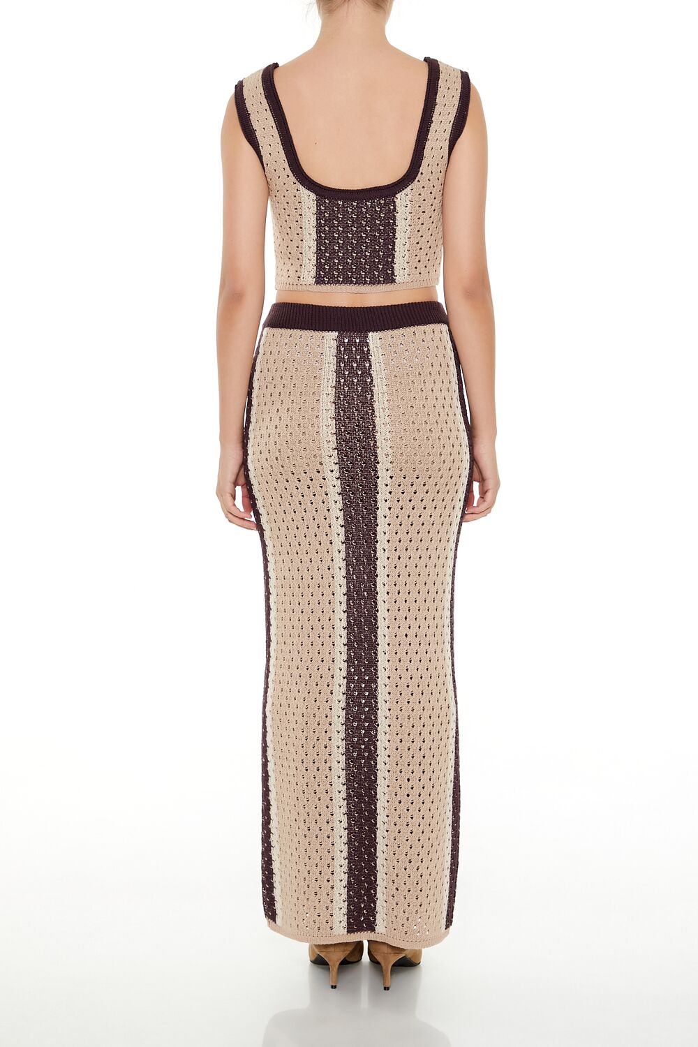 Striped Crochet Tank Top & Skirt Set-Feelings Star