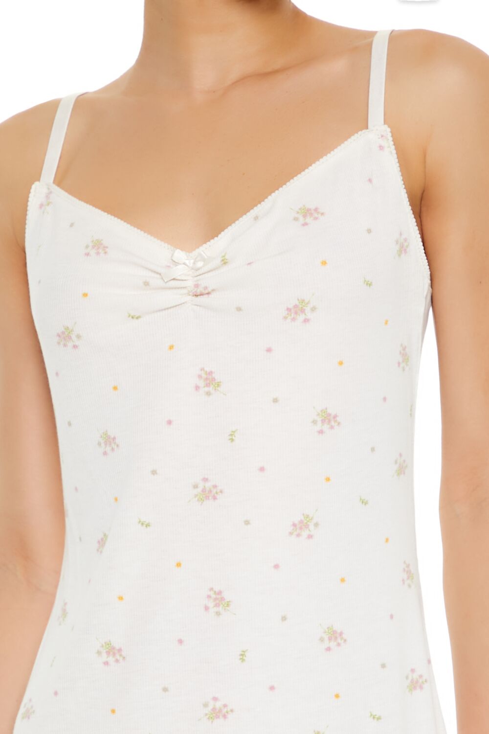 Floral Print Pajama Slip Dress-Feelings Star