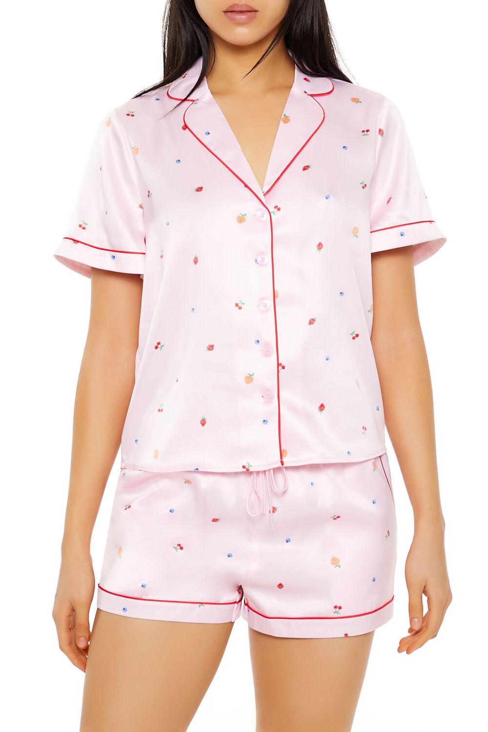 Fruit Shirt & Shorts Pajama Set-Feelings Star