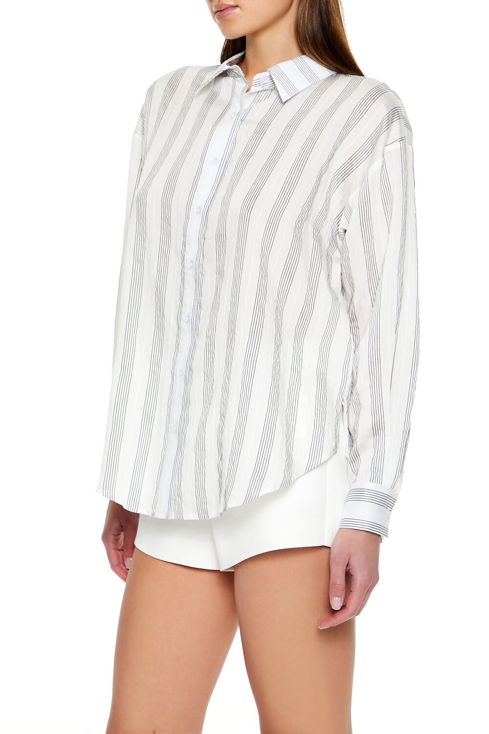 Striped Button-Front Shirt-Feelings Star
