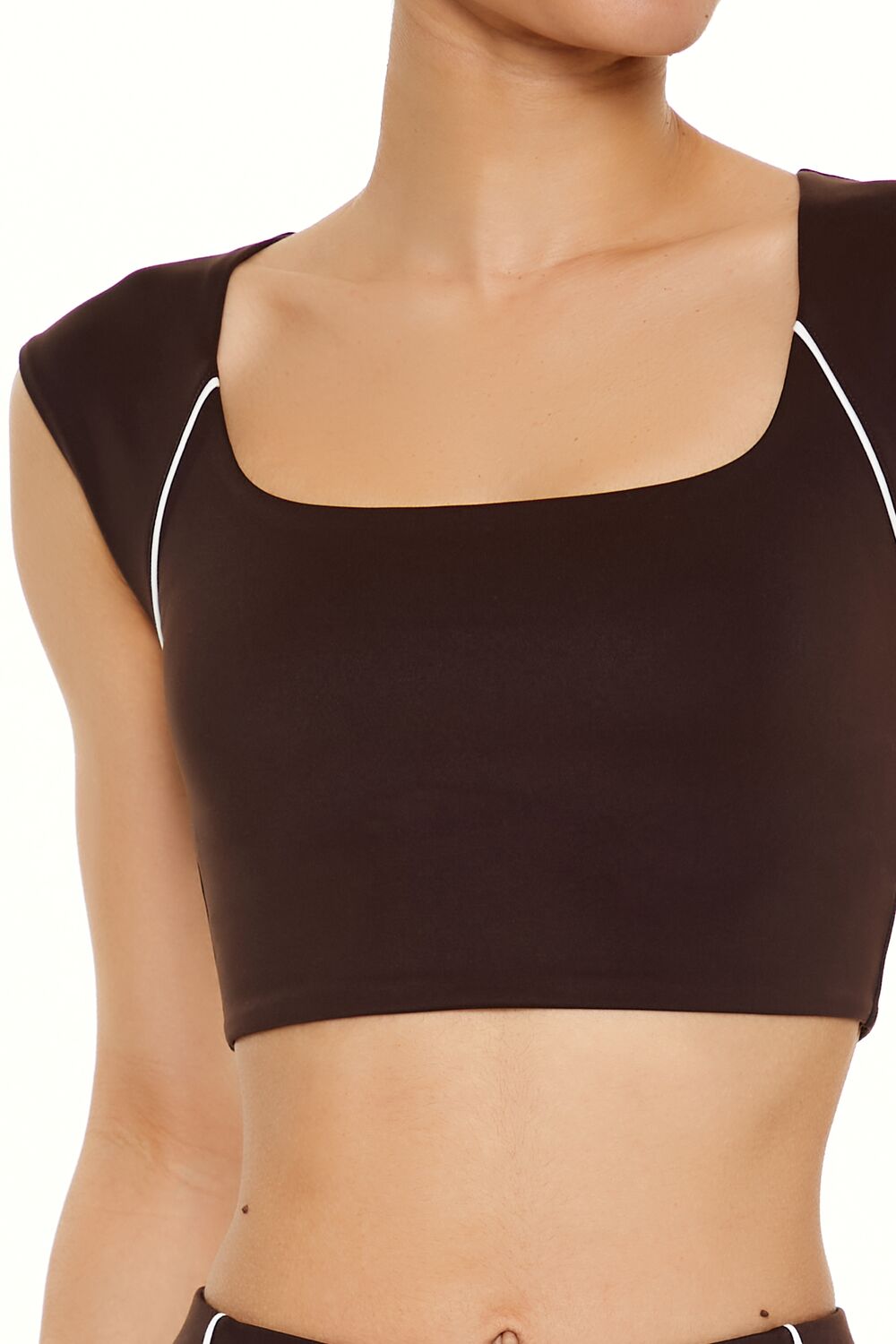 Active Piped-Trim Crop Top-Feelings Star