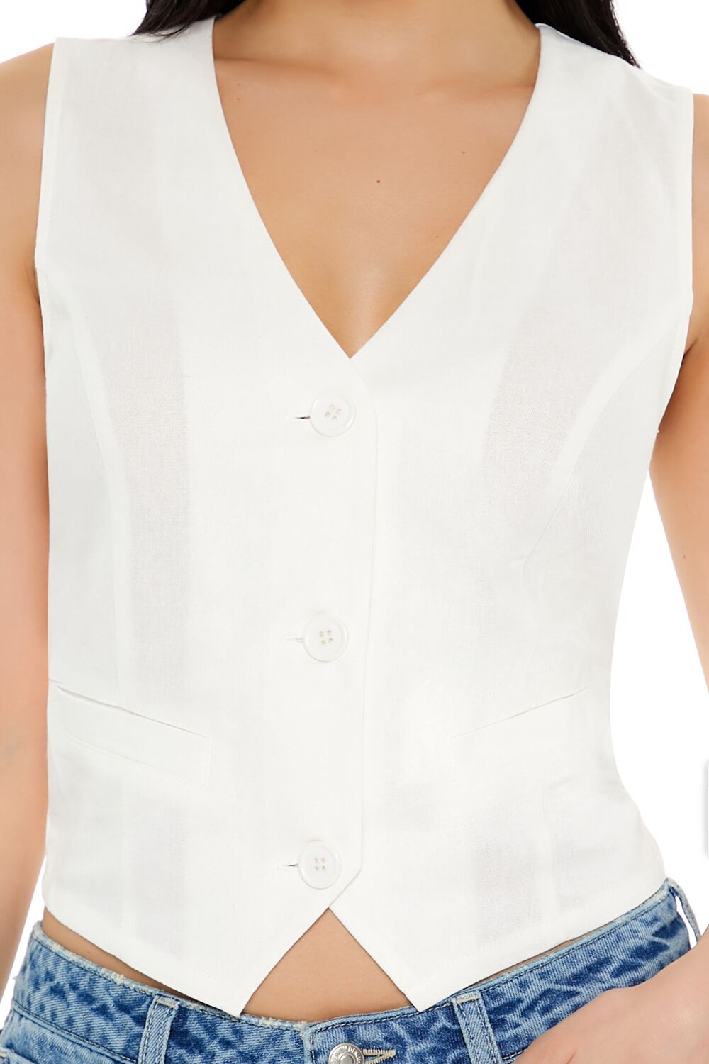 V-Neck Cropped Hem Vest-Feelings Star