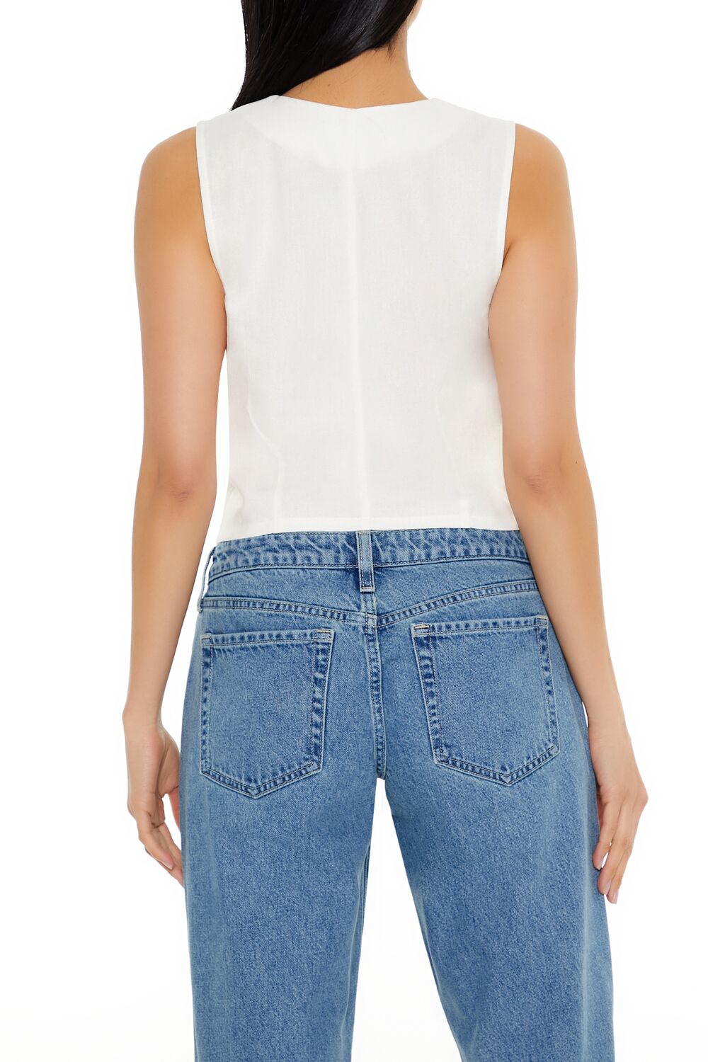 V-Neck Cropped Hem Vest-Feelings Star