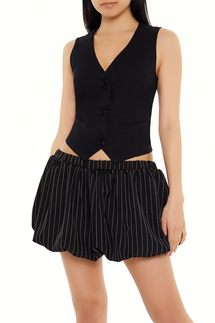 V-Neck Cropped Hem Vest-Feelings Star