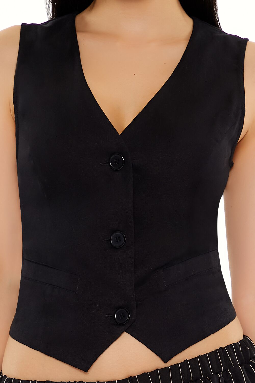 V-Neck Cropped Hem Vest-Feelings Star