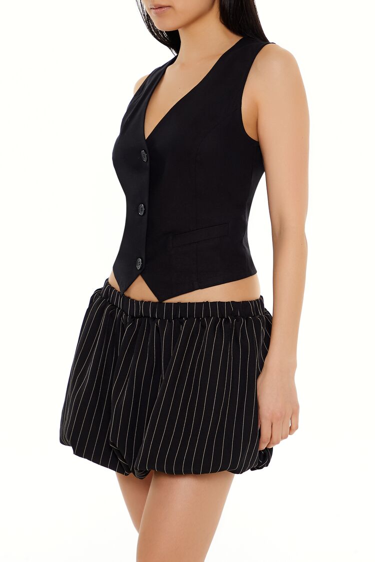 V-Neck Cropped Hem Vest-Feelings Star