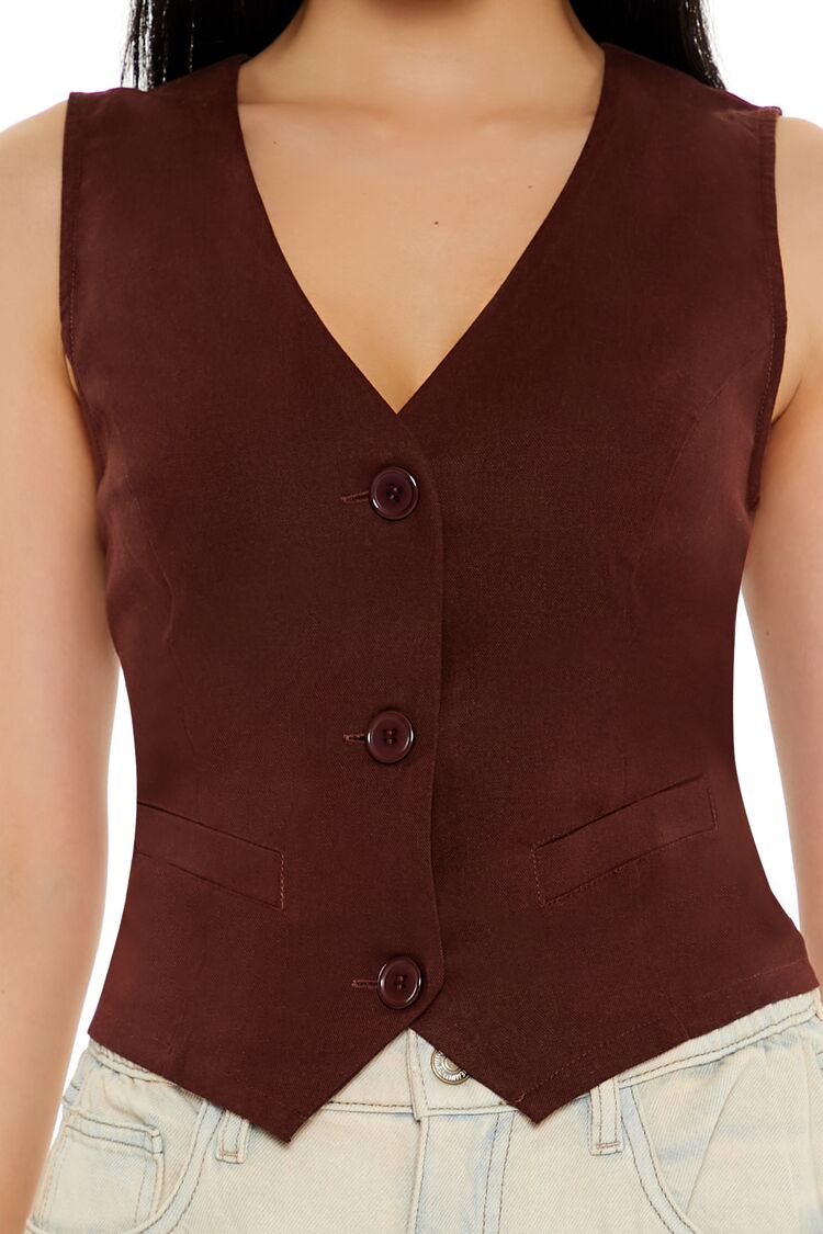 V-Neck Cropped Hem Vest-Feelings Star