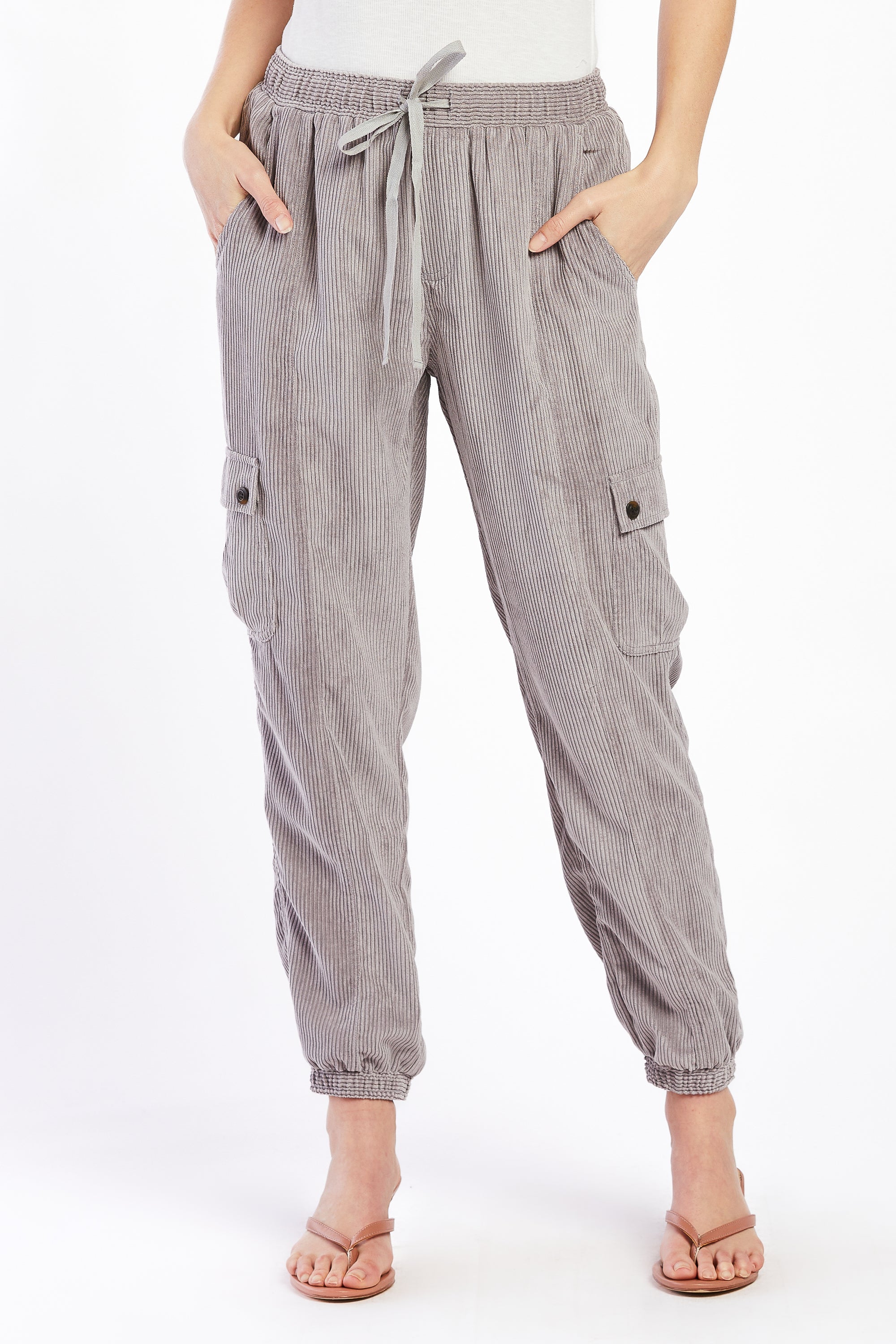 Sylvia Pull On Corduroy Jogger-Feelings Star