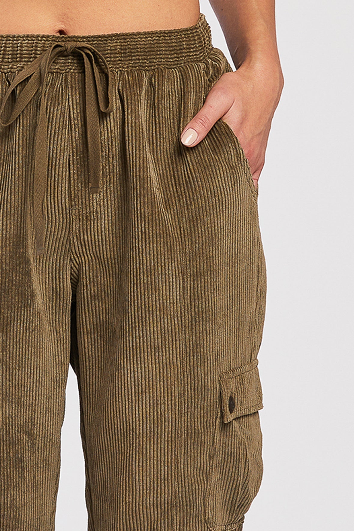 Sylvia Pull On Elastic Drawstring Cargo Jogger-Feelings Star