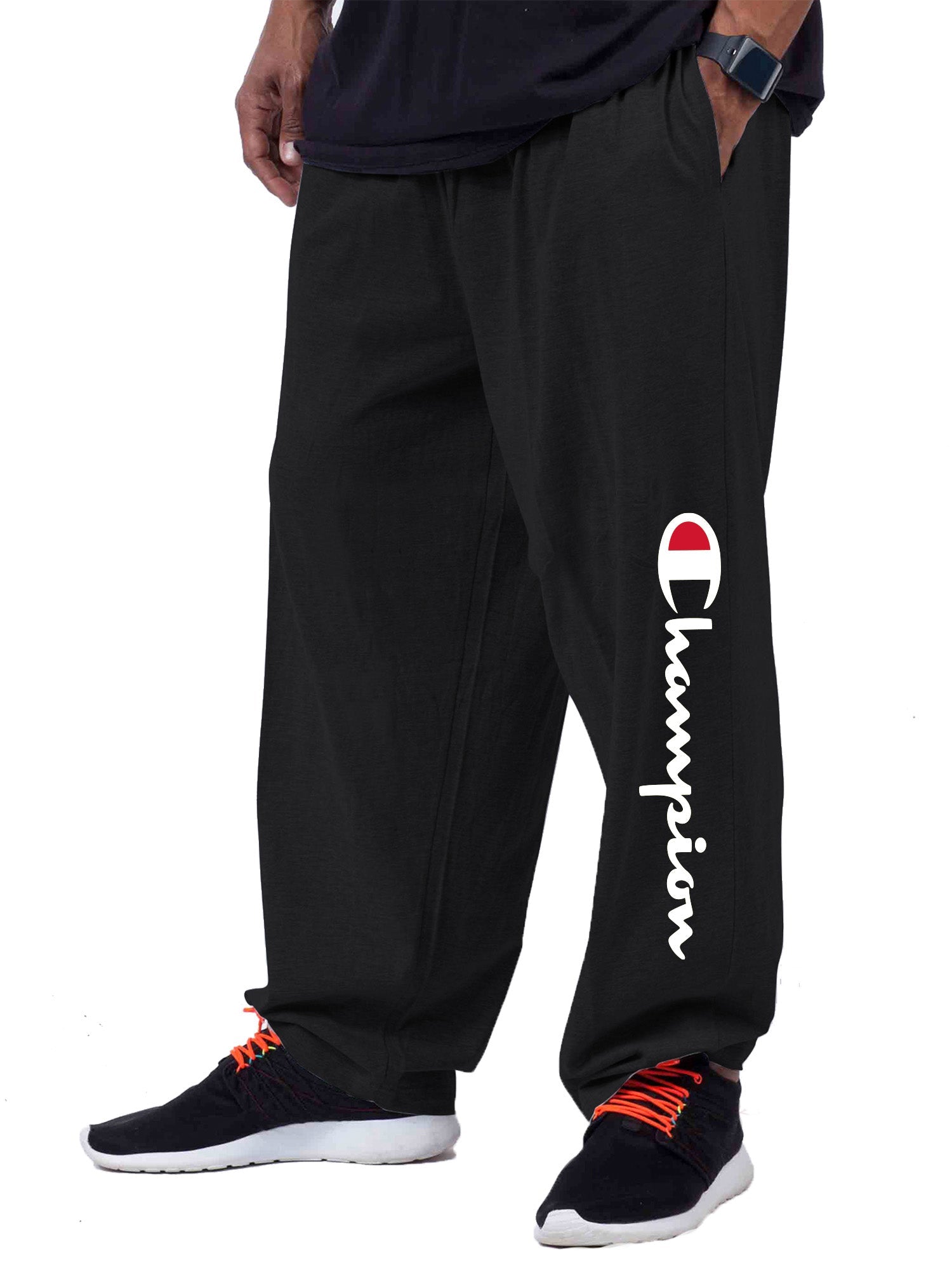 Champion Big And Tall Men's 100% Cotton Jersey Sweatpants-Feelings Star