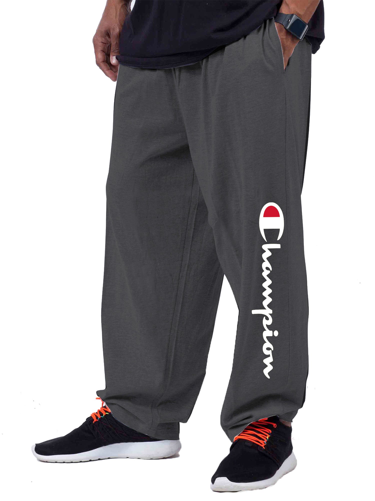 Champion Big And Tall Men's 100% Cotton Jersey Sweatpants-Feelings Star