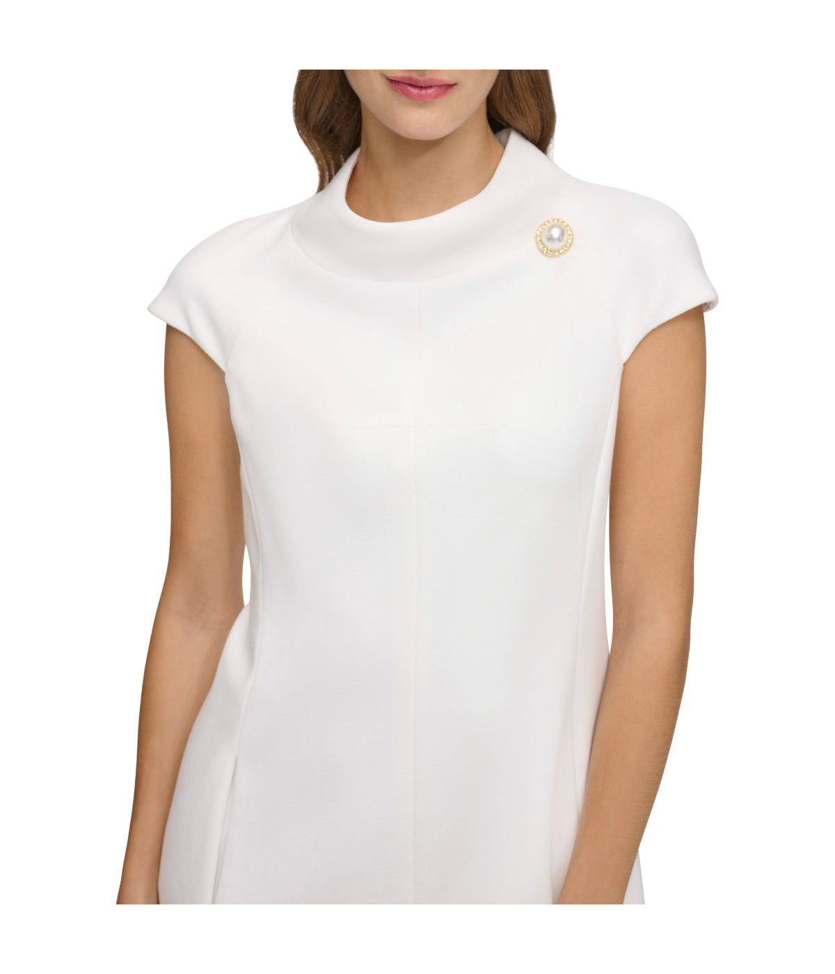 Cap Sleeve Roll Neck Shift Ivory-Feelings Star