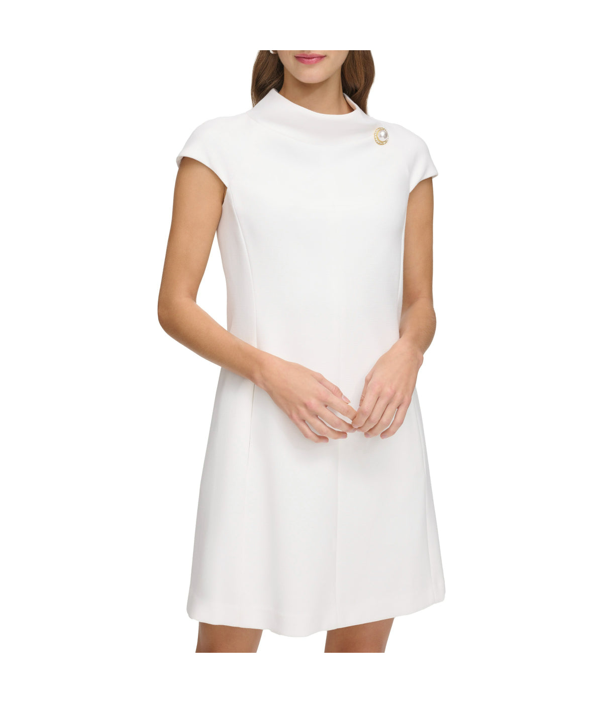 Cap Sleeve Roll Neck Shift Ivory-Feelings Star