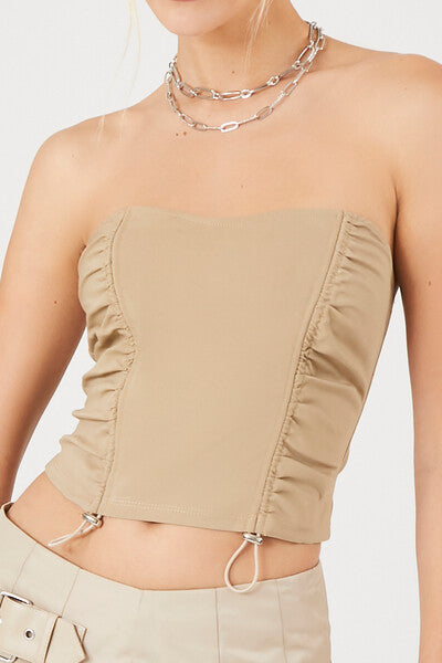 Toggle Drawstring Tube Top-Feelings Star