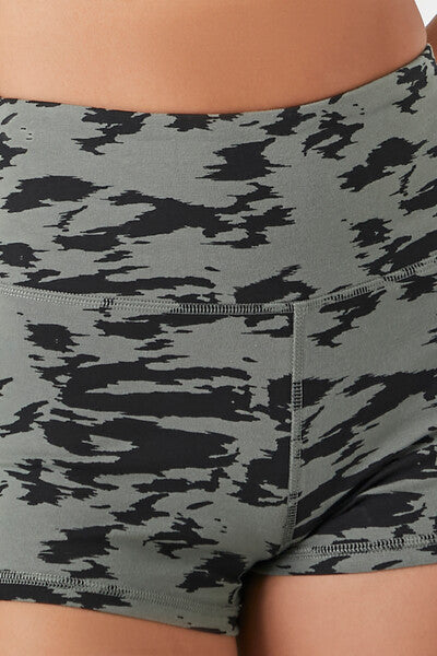 Active Abstract Print Shorts-Feelings Star