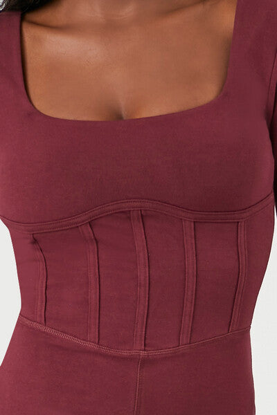 Active Long-Sleeve Corset Jumpsuit-Feelings Star