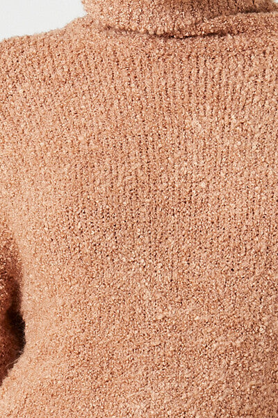 Turtleneck Mini Sweater Dress-Feelings Star