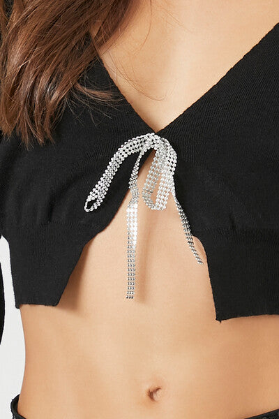 Tie-Front Cardigan Sweater-Feelings Star