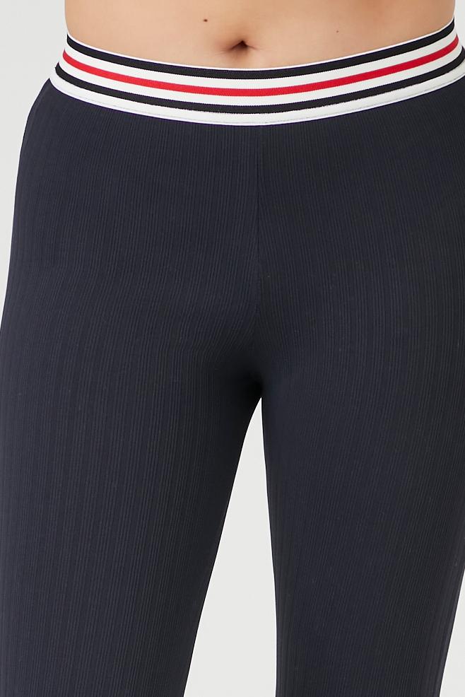 Striped High-Rise Leggings-Feelings Star