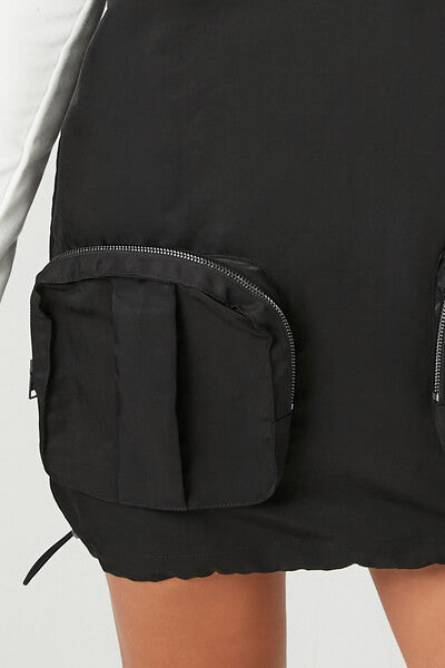 Cargo Pocket Mini Dress-Feelings Star