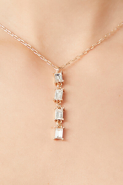 Tiered Faux Gem Necklace-Feelings Star