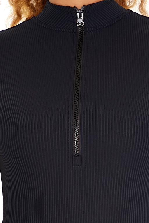 Active Half-Zip Mock Neck Romper-Feelings Star