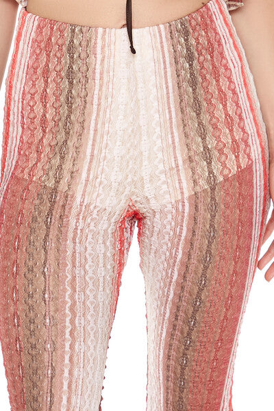 Striped Flare-Leg Pants-Feelings Star