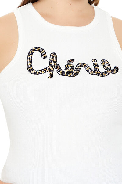 Plus Size Cherie Sequin Tank Top-Feelings Star