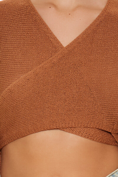 Tie-Back Crossover Sweater-Feelings Star