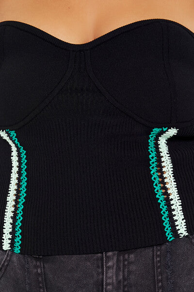 Plus Size Embroidered Tube Top-Feelings Star