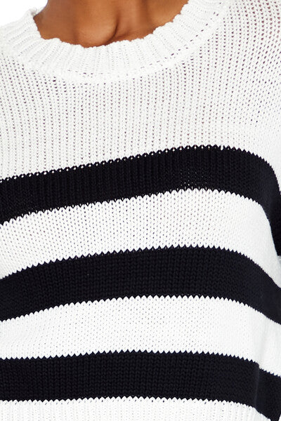 Striped Drop-Sleeve Sweater-Feelings Star