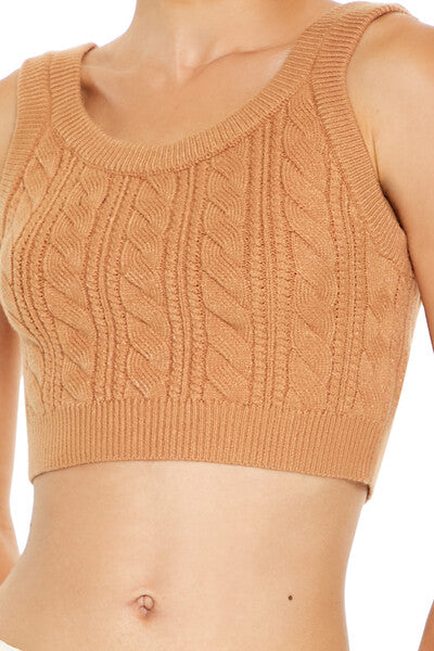 Cable Sweater-Knit Crop Top-Feelings Star