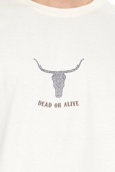 Studded Dead Or Alive Graphic Tee-Feelings Star