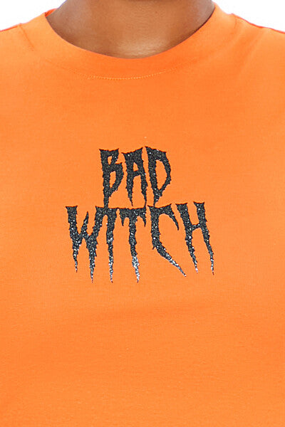 Plus Size Bad Witch Graphic Tee-Feelings Star