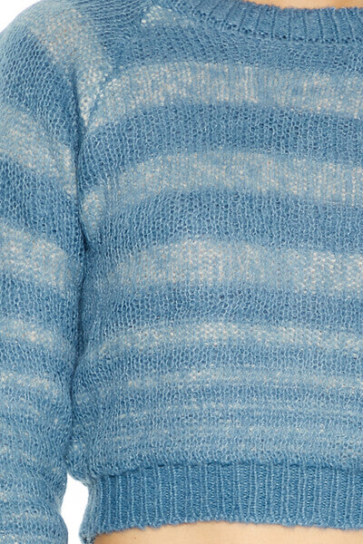 Striped Cropped Sweater-Feelings Star