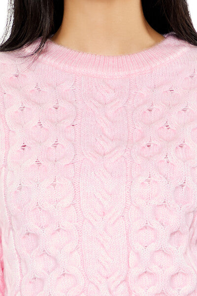 Cable & Honeycomb Knit Sweater-Feelings Star