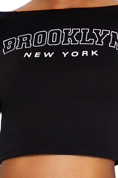 Brooklyn New York Crop Top-Feelings Star