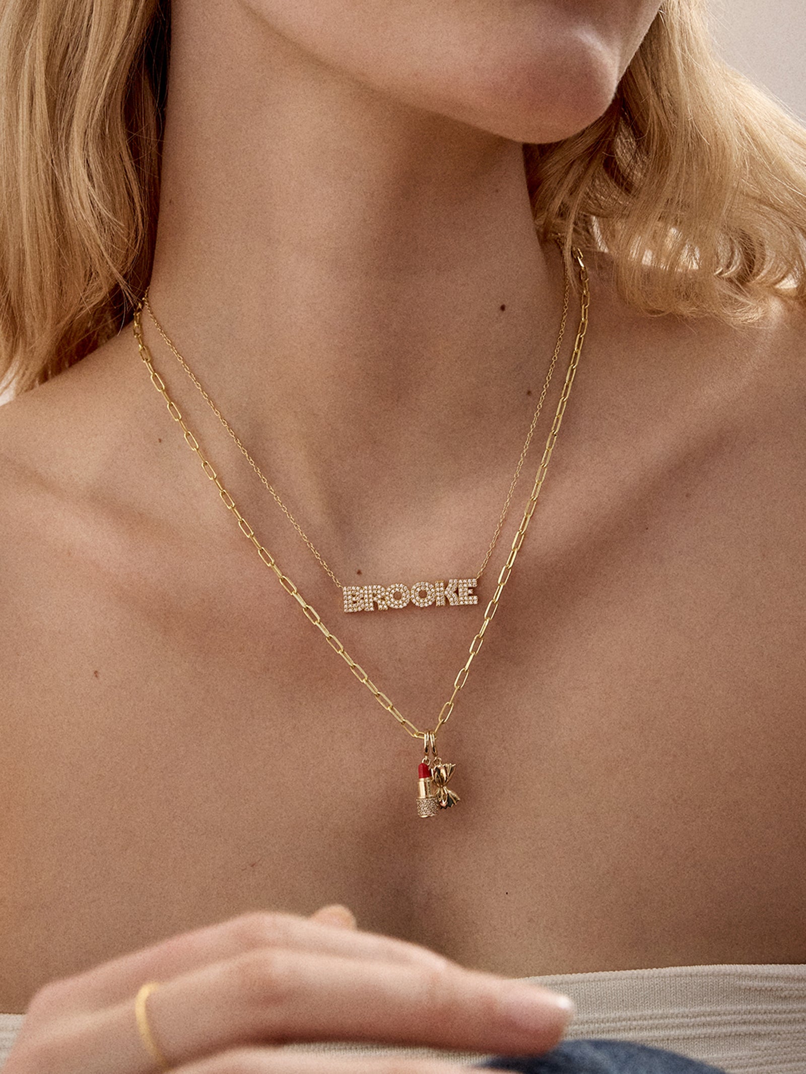 18K Gold Custom Nameplate Necklace - Bold-Blues Comming