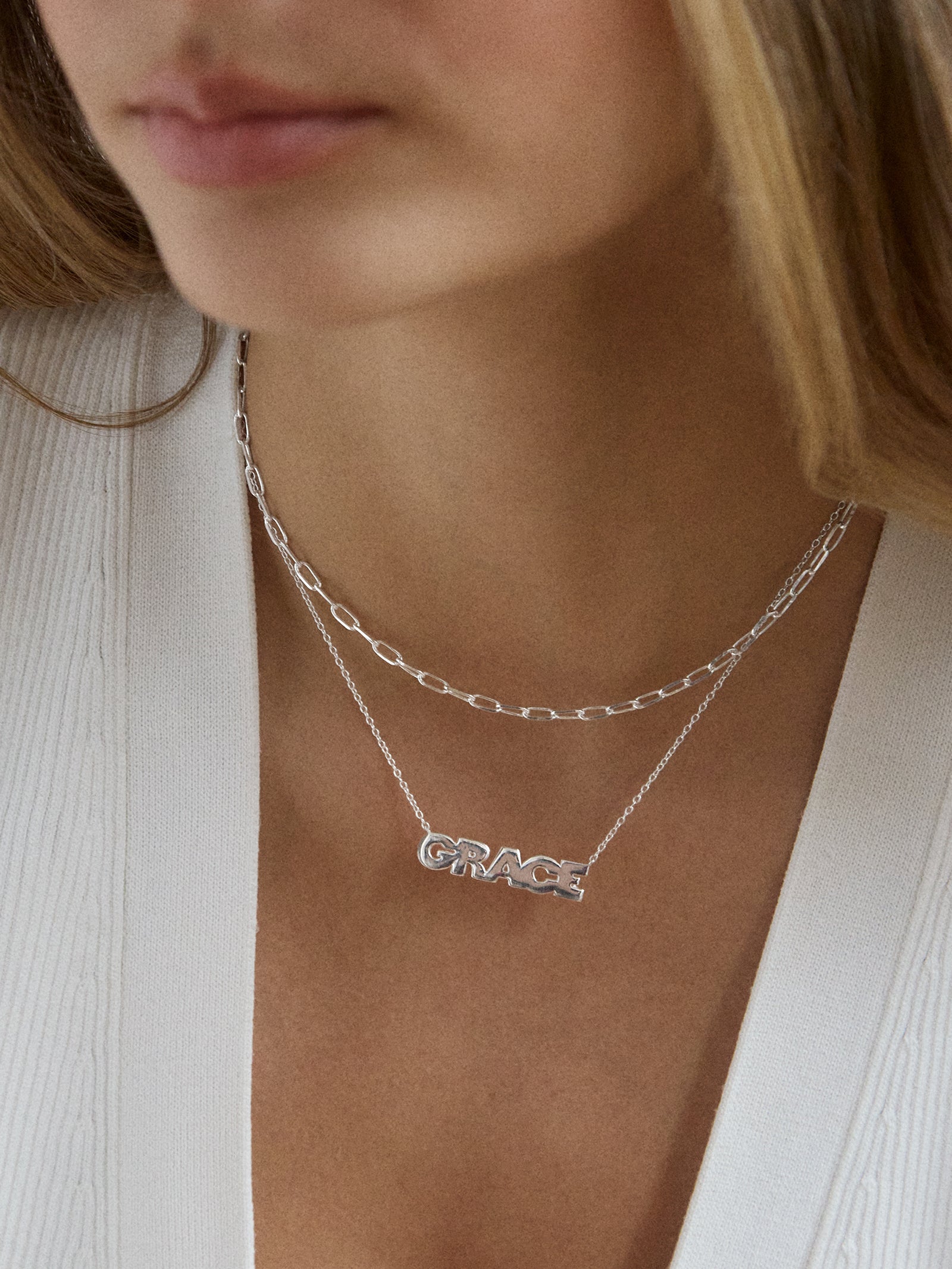 18K Gold Custom Nameplate Necklace - Bold-Blues Comming