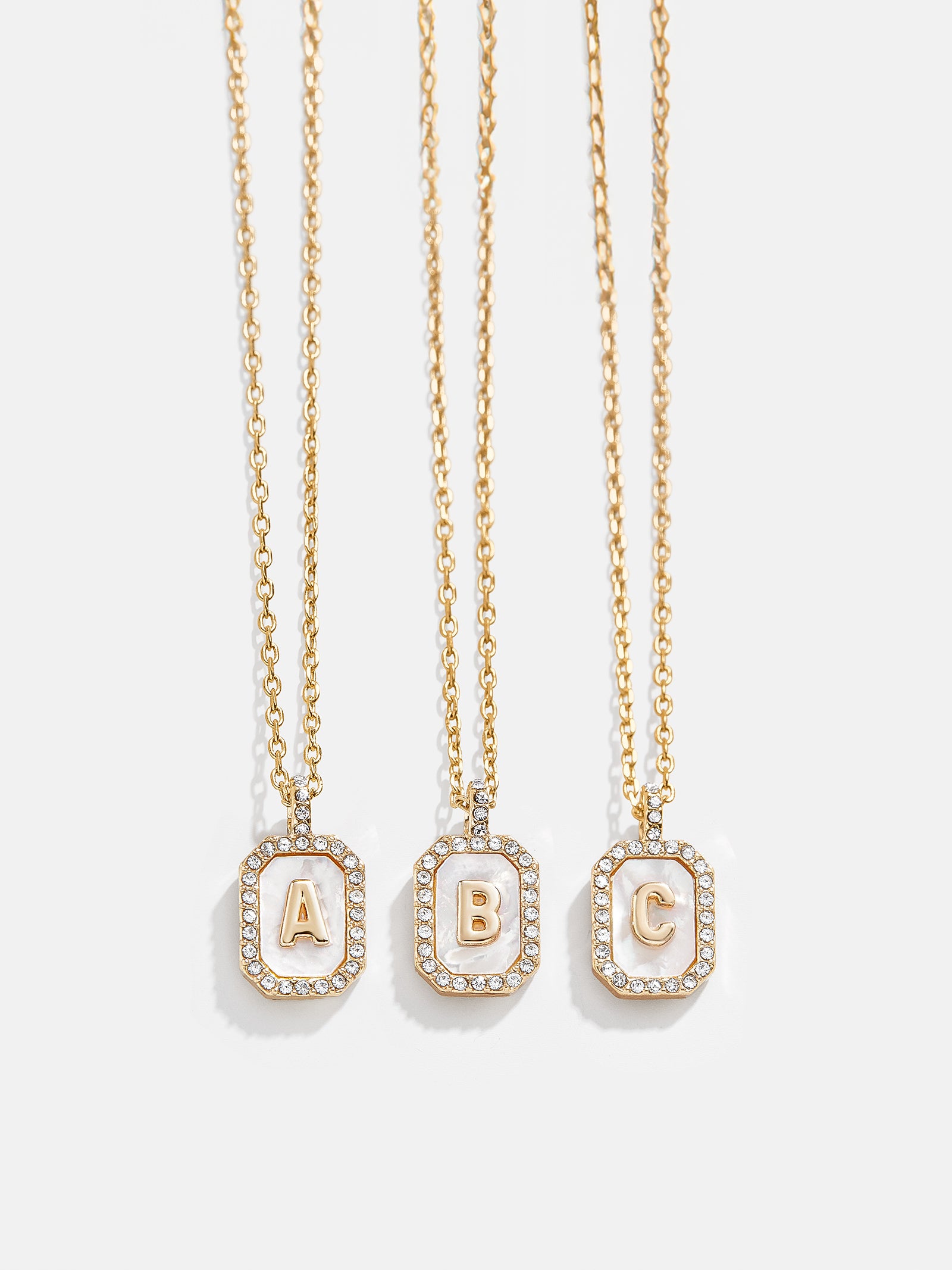 Gold & Mother of Pearl Initial Necklace - Mother Of Pearl-Blues Comming