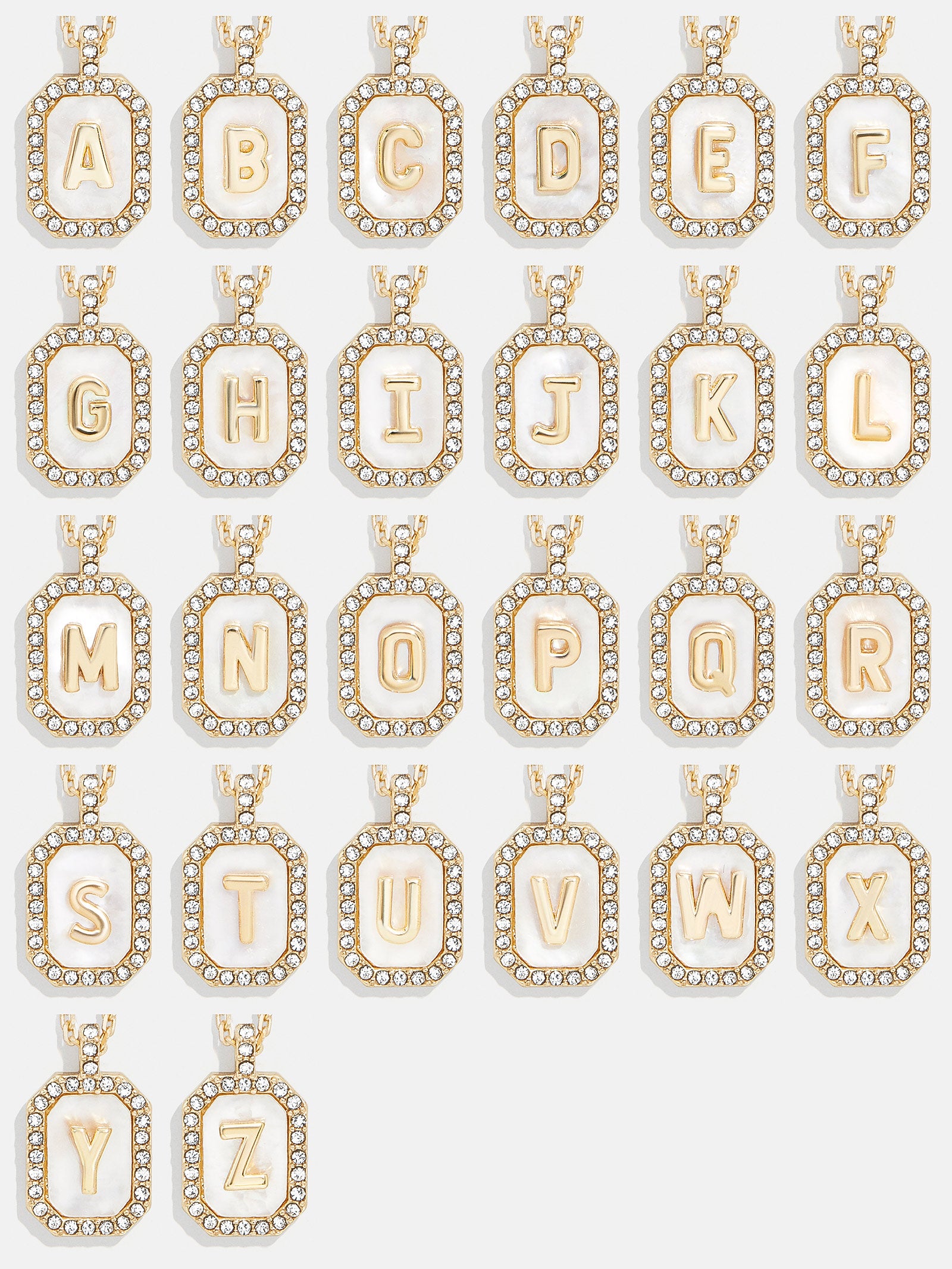 Gold & Mother of Pearl Initial Necklace - Mother Of Pearl-Blues Comming