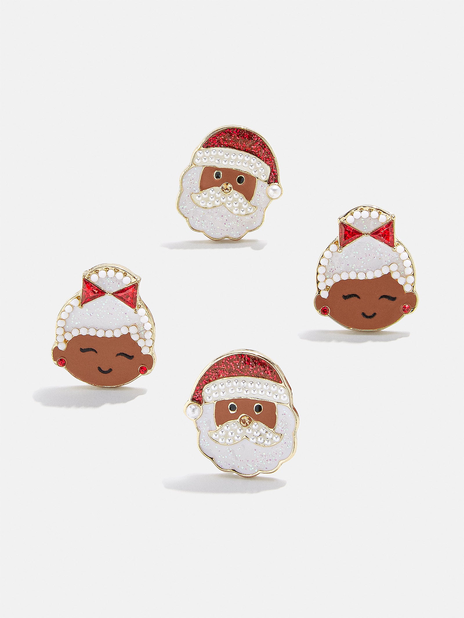 Mr. & Mrs. Claus Kids' Clip-On Earring Set - Red/White-Blues Comming