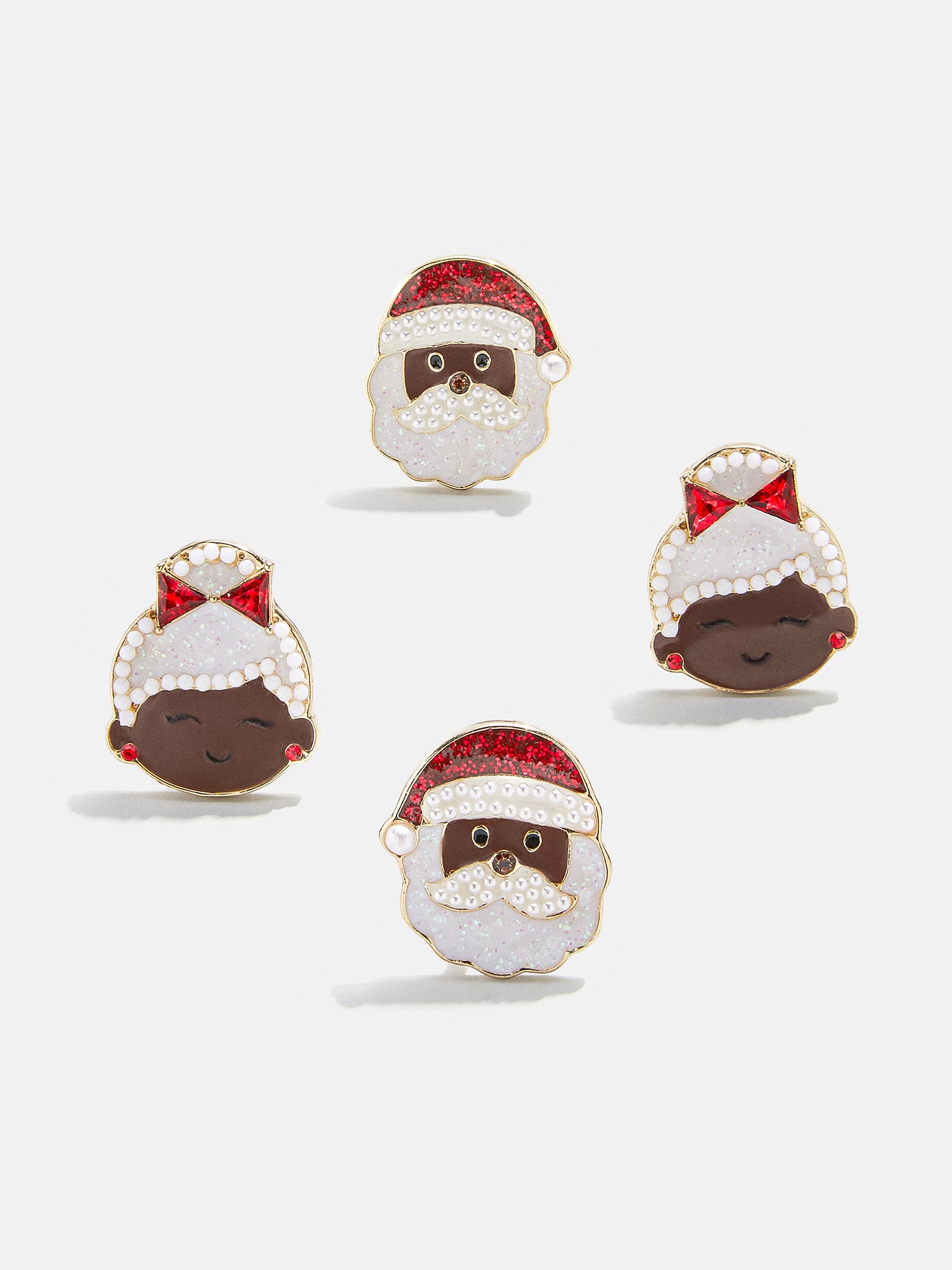Mr. & Mrs. Claus Kids' Clip-On Earring Set - Red/White-Blues Comming